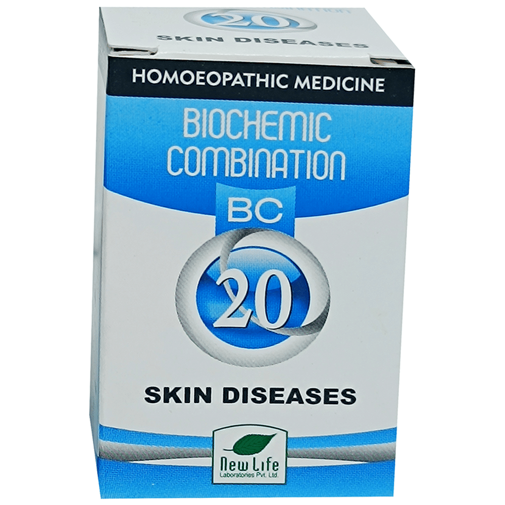 New Life Bio Combination No.20 Skin Diseases bottle of 25 gm Biocombination Tablet