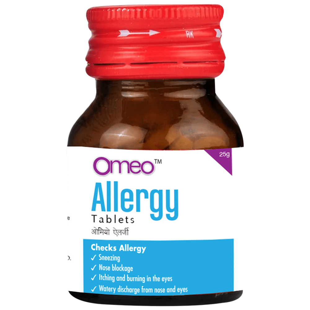 Bjain Omeo Allergy Tablet bottle of 25 gm Tablet