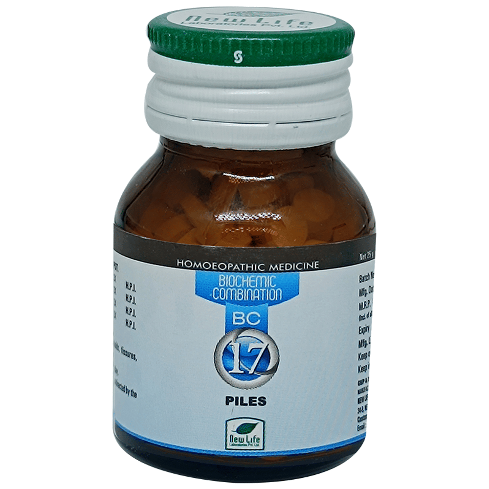 New Life Bio Combination No.17 Piles bottle of 25 gm Biocombination Tablet New Life Bio Combination No.17 Piles bottle of 25 gm Biocombination Tablet