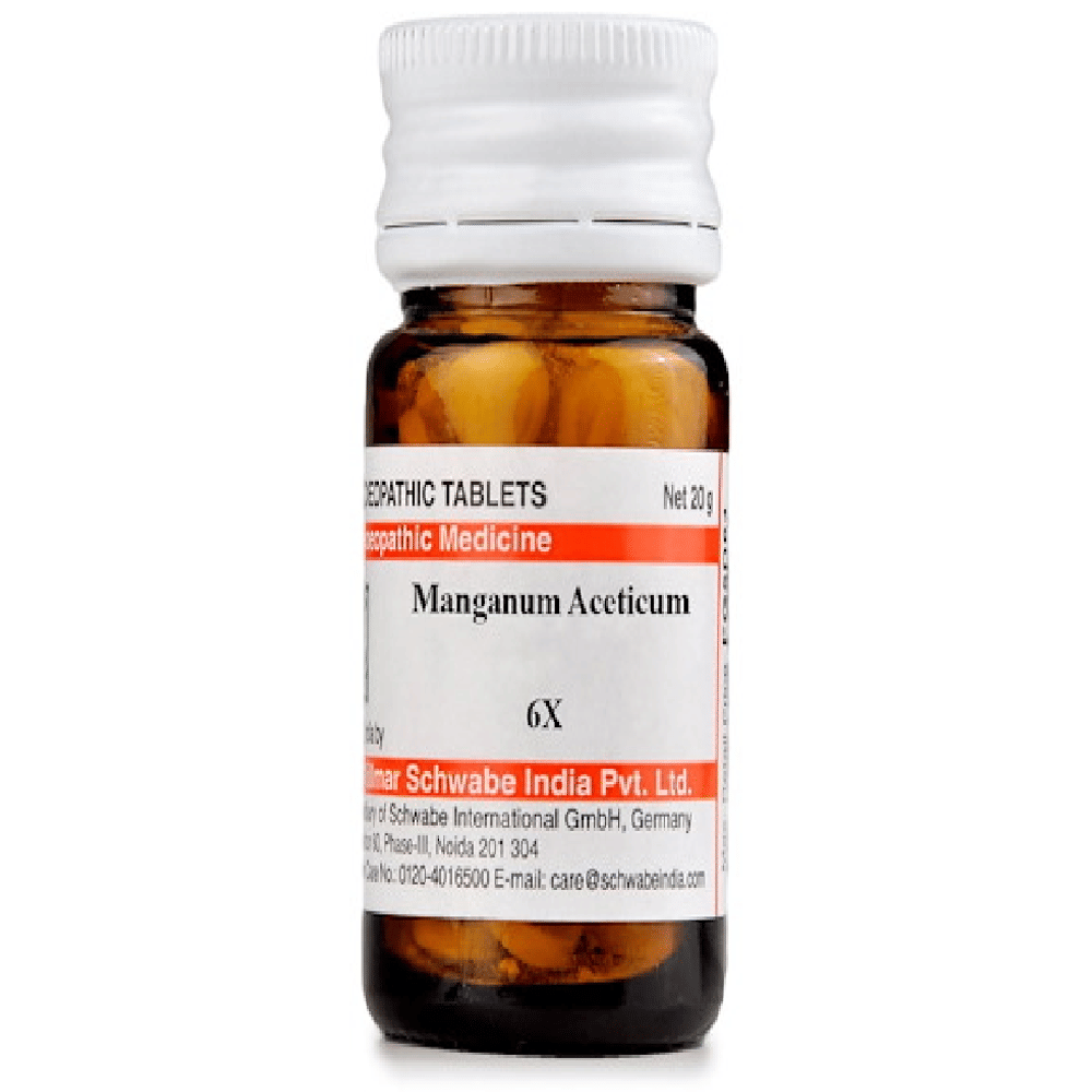 Dr Willmar Schwabe India Manganum Aceticum Trituration Tablet 6X bottle of 20 gm Trituration Tablet