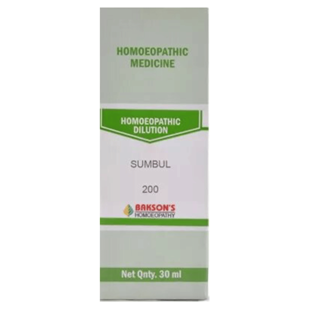 Bakson's Homeopathy Sumbul Dilution 200 bottle of 30 ml Dilution