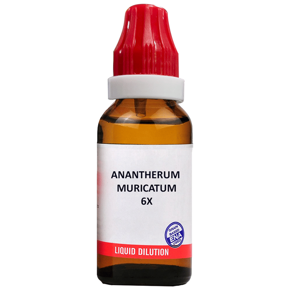 Bjain Dilution Anantherum Muricatum 6X bottle of 12 ml Dilution