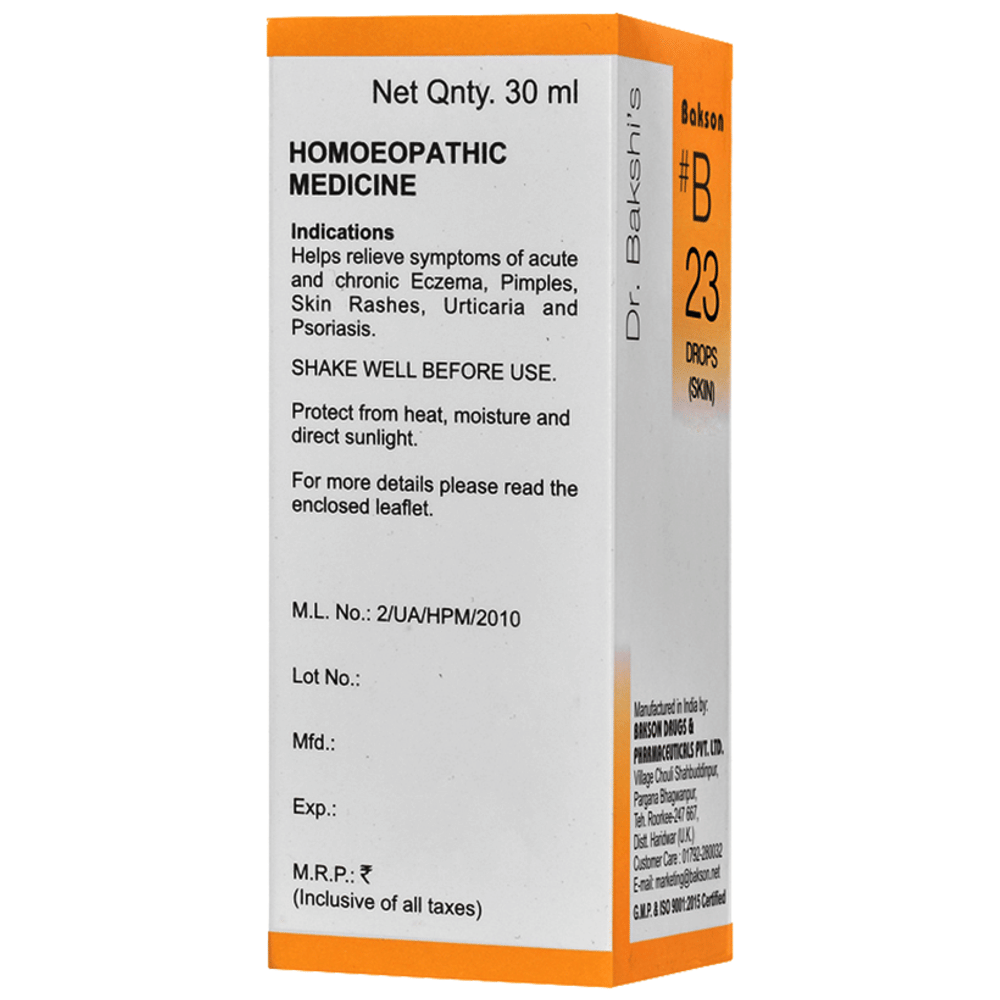 Bakson B23 Skin Drop bottle of 30 ml Drop