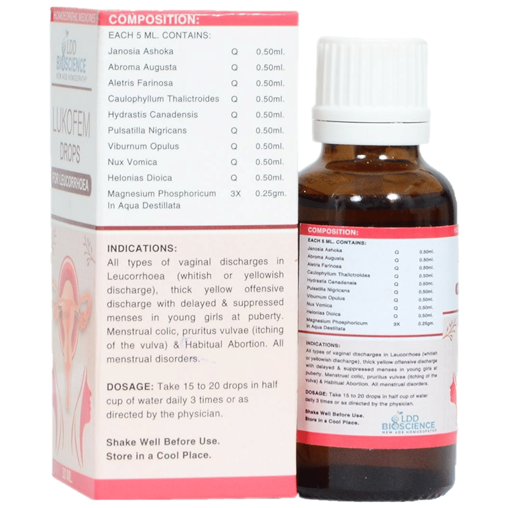 LDD Bioscience Lukofem Drop for Leucorrhoea bottle of 30 ml Drop
