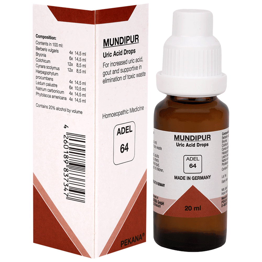 ADEL 64 Mundipur Uric Acid Drop bottle of 20 ml Drop ADEL 64 Mundipur Uric Acid Drop bottle of 20 ml Drop