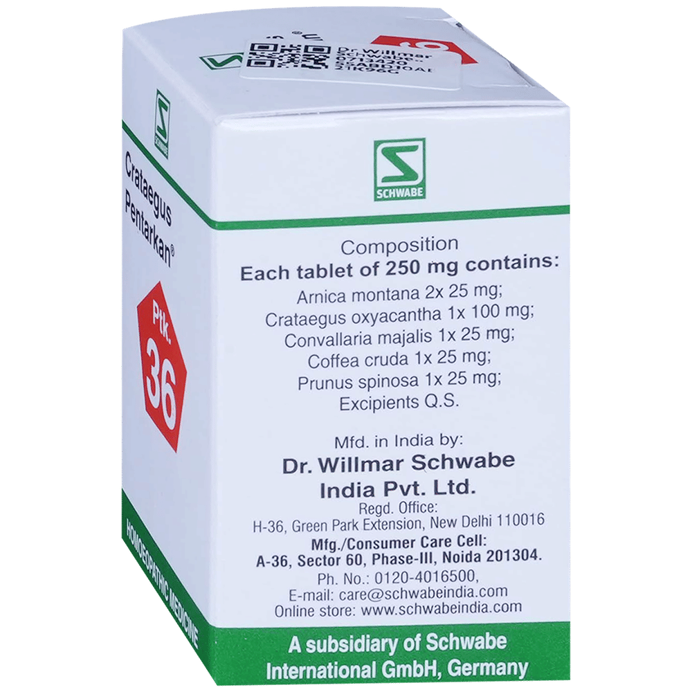Dr Willmar Schwabe India Crataegus Pentarkan Tablet bottle of 20 gm Tablet