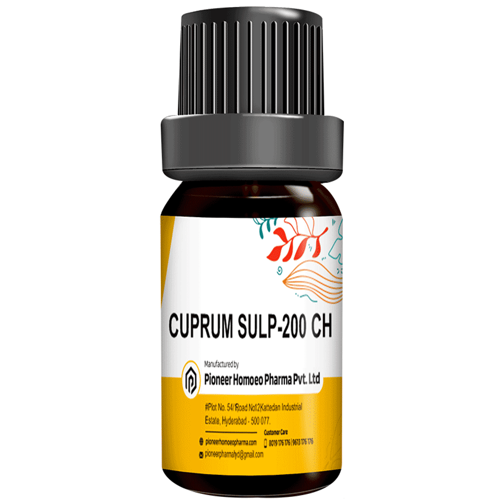 Pioneer Pharma Cuprum Sulph Globules Pellet Multidose Pills  200 CH bottle of 150 tablets