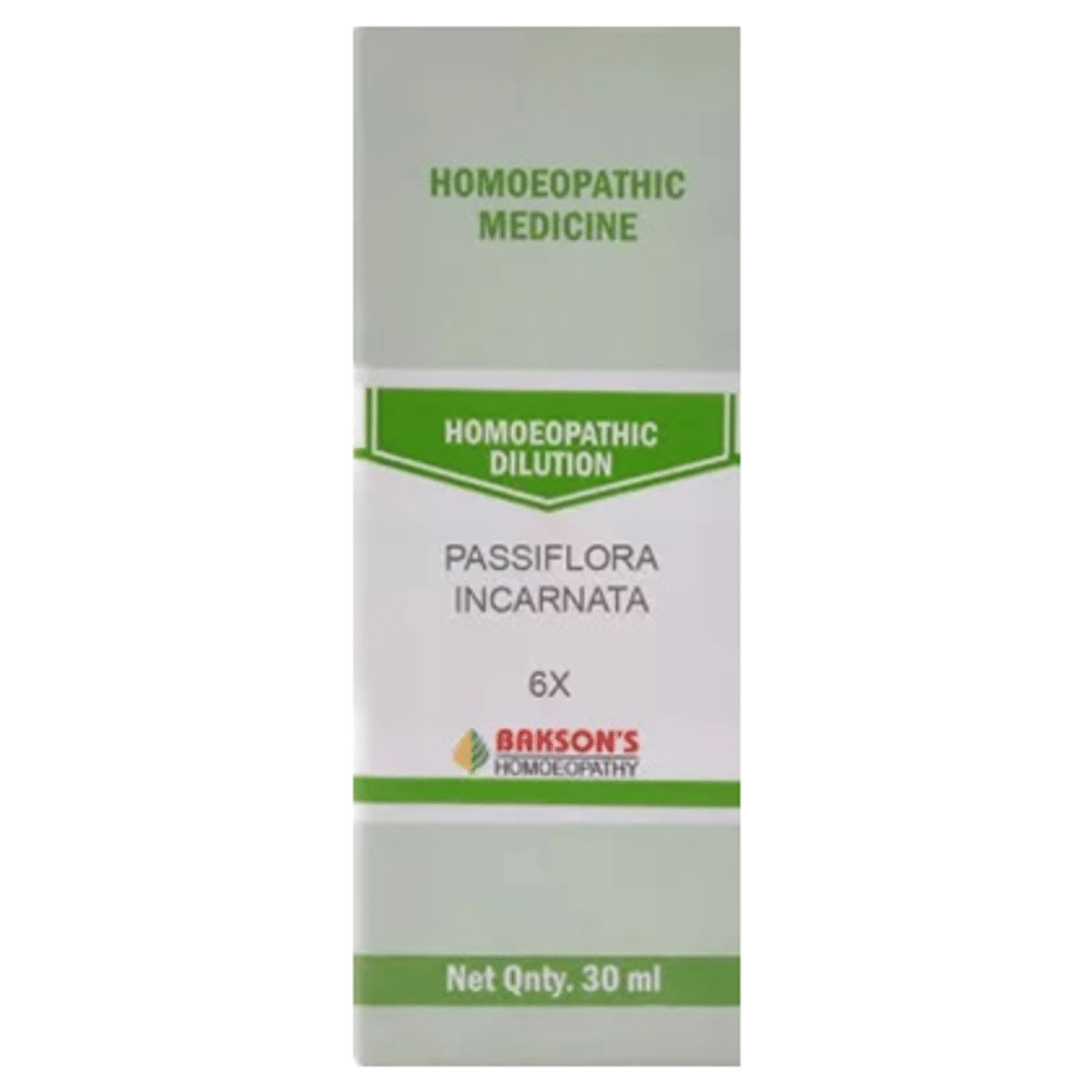 Bakson's Homeopathy Passiflora Incarnata Dilution 6X bottle of 30 ml Dilution