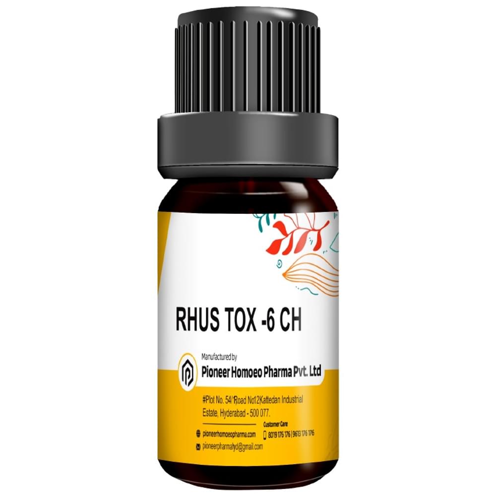 Pioneer Pharma Rhus Tox Globules Pellets Multidose Pills 6 CH bottle of 150 tablets