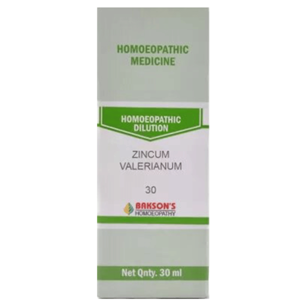 Bakson's Homeopathy Zincum Valerianum  Dilution 30 bottle of 30 ml Dilution