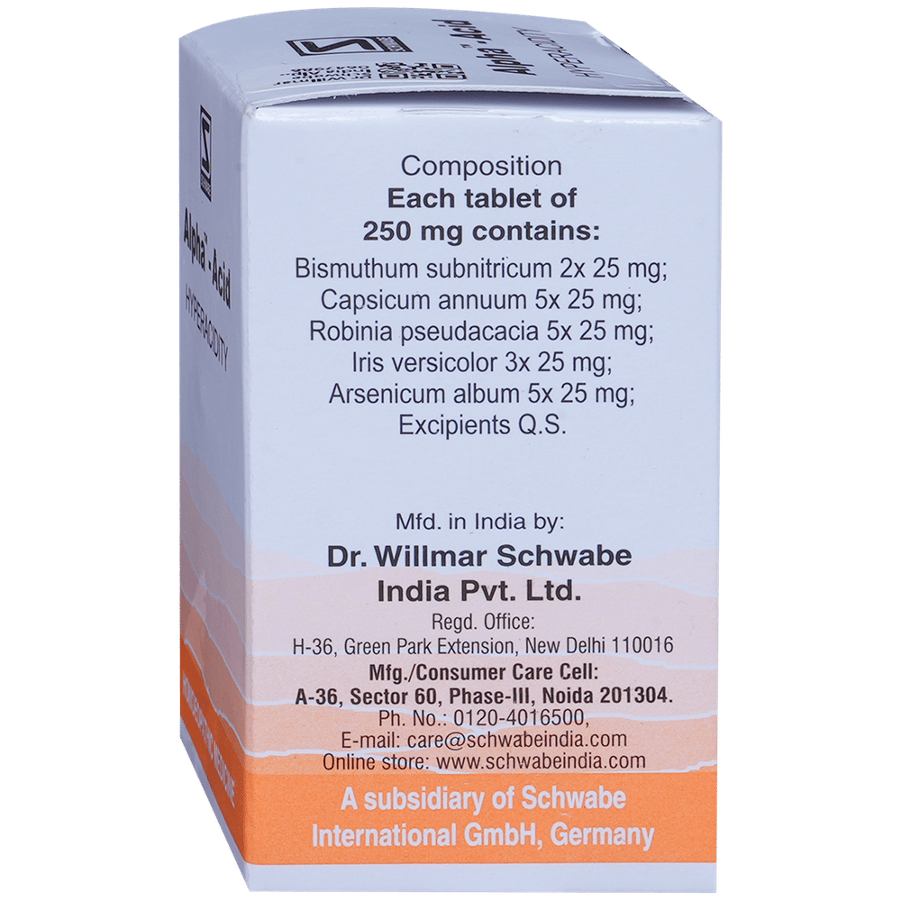 Dr Willmar Schwabe India Alpha - Acid Tablet bottle of 20 gm Tablet