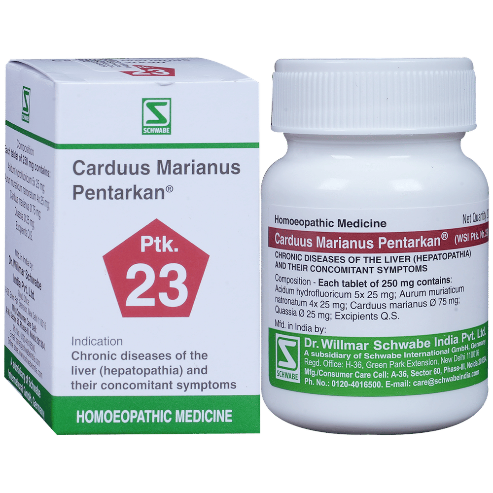 Dr Willmar Schwabe India Carduus Marianus Pentarkan Ptk 23 Tablet bottle of 20 gm Tablet