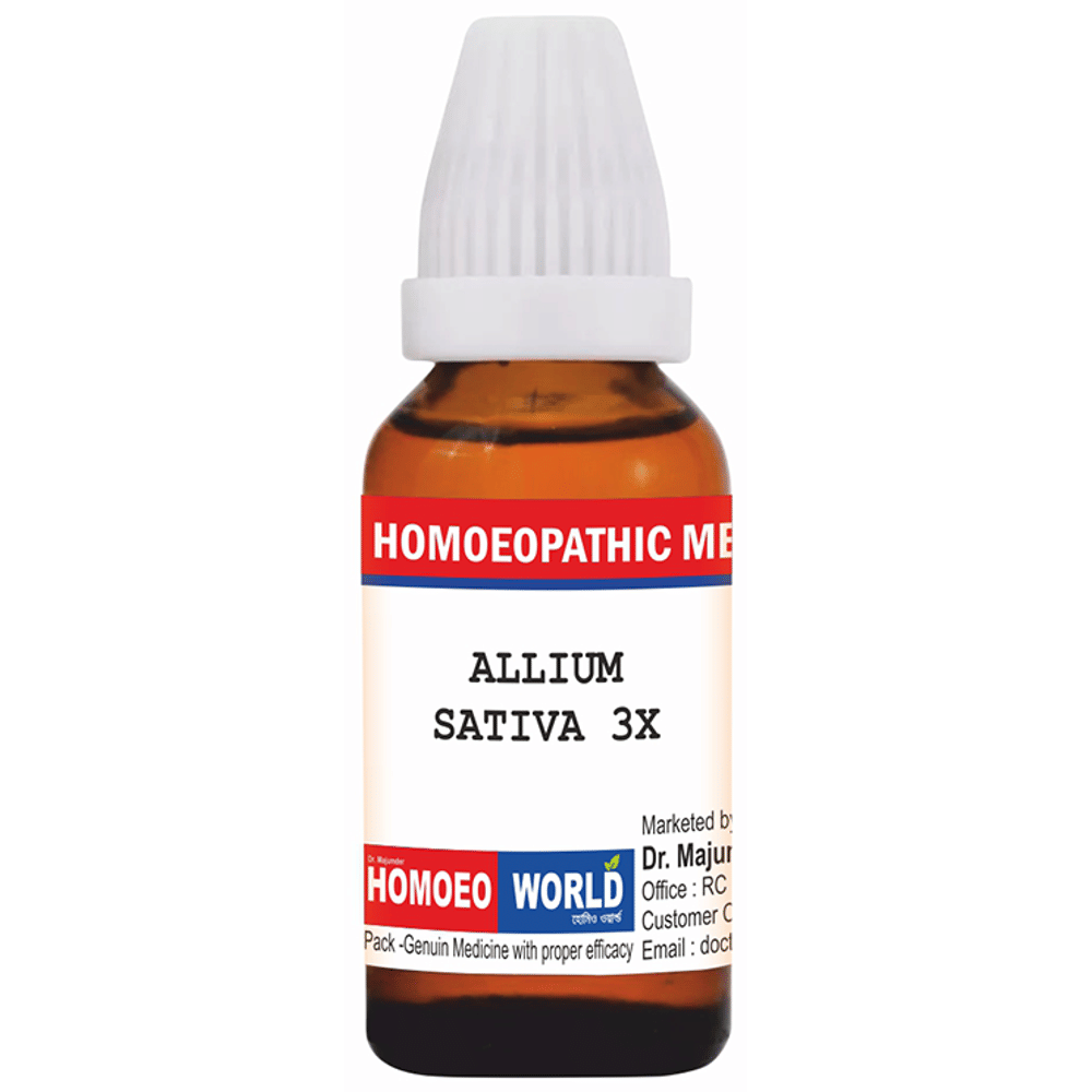 Dr. Majumder Homeo World Allium Sativa Dilution(30ml Each)  3X combo pack of 6 bottles