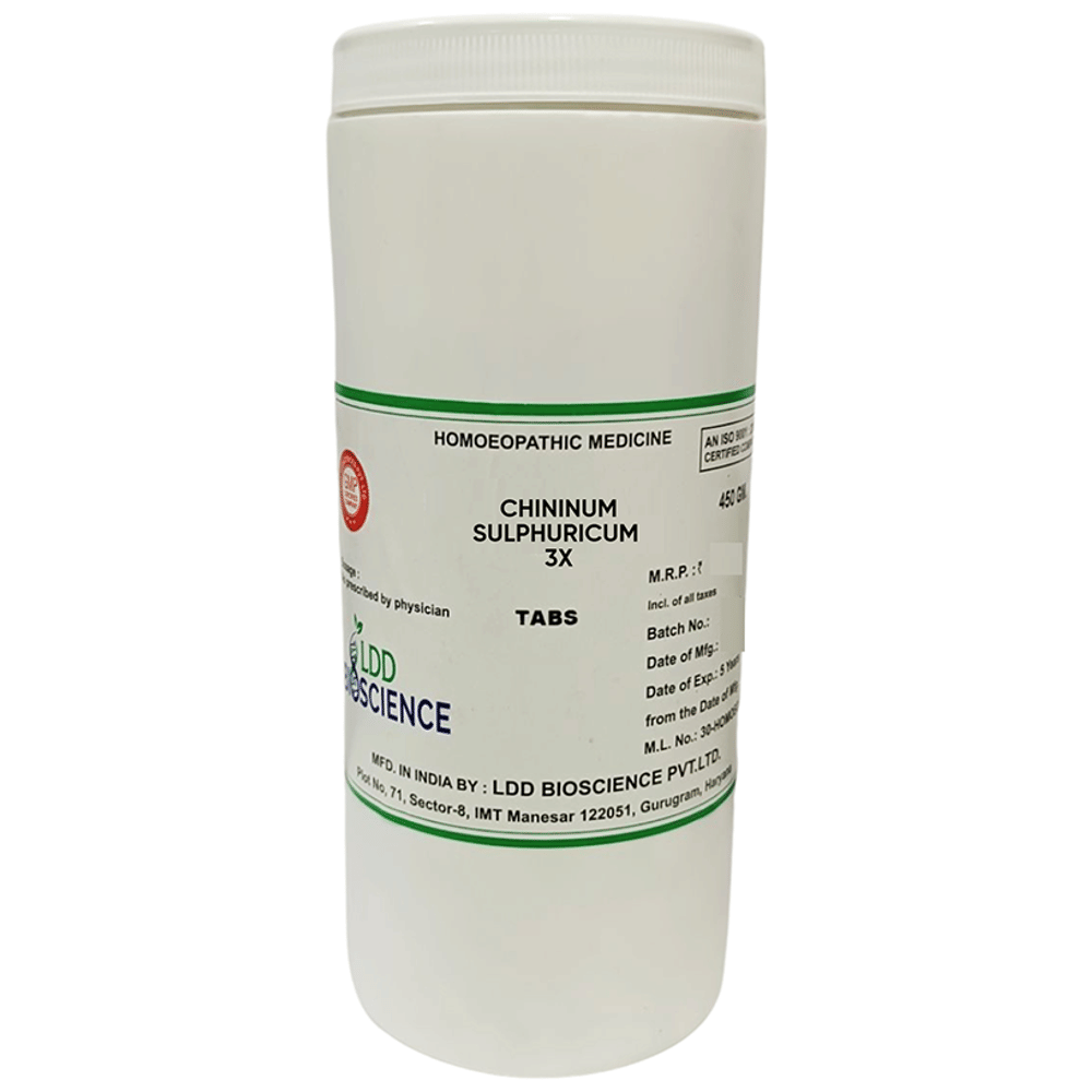 LDD Bioscience Chininum Sulphuricum 3X bottle of 450 gm Tablet