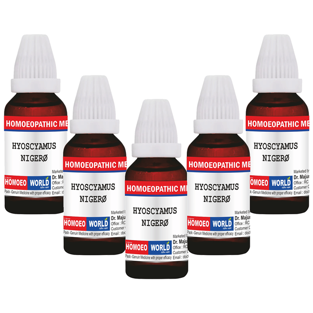 Dr. Majumder Homeo World Hyoscyamus Niger Mother Tincture (30ml Each) Q combo pack of 6 bottles