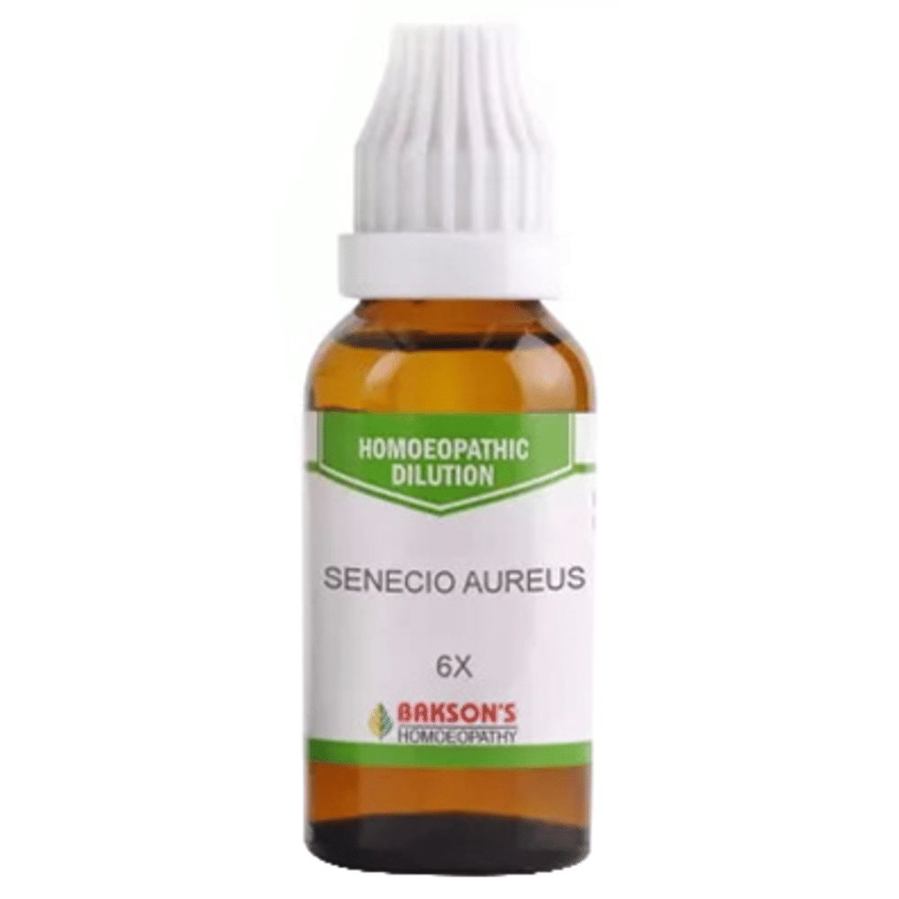 Bakson's Homeopathy Senecio Aureus Dilution 6X bottle of 30 ml Dilution Bakson's Homeopathy Senecio Aureus Dilution 6X bottle of 30 ml Dilution