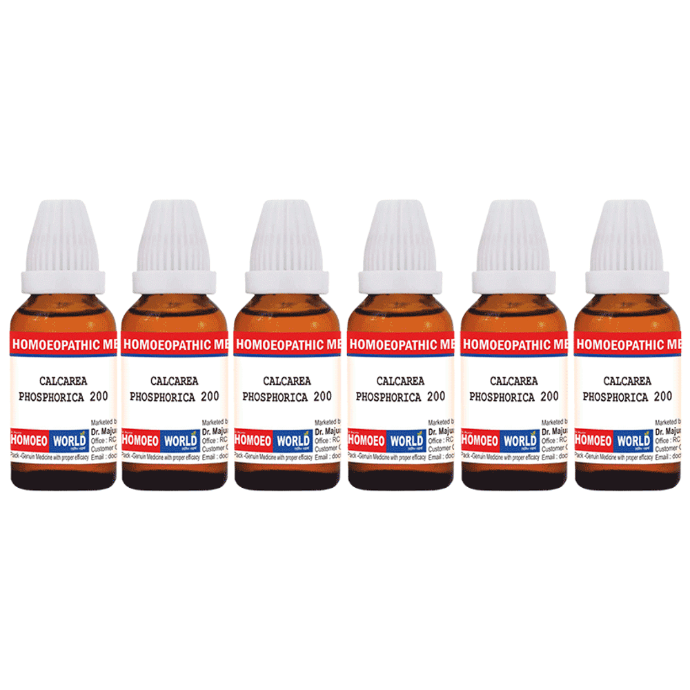 Dr. Majumder Homeo World Calcarea Phosphorica Dilution(30ml Each) 200 CH combo pack of 6 Packs