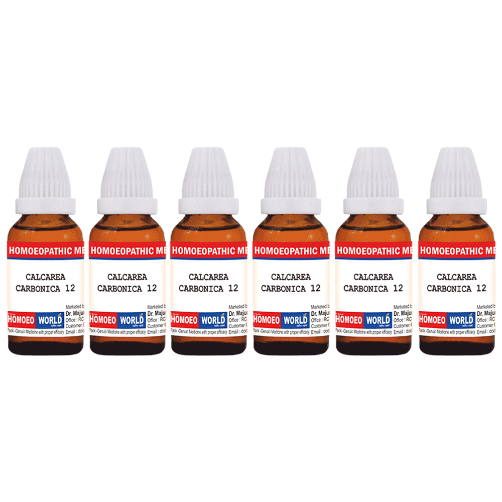 Dr. Majumder Homeo World Calcarea Carbonica Dilution (30ml Each) 12 CH combo pack of 6 Packs