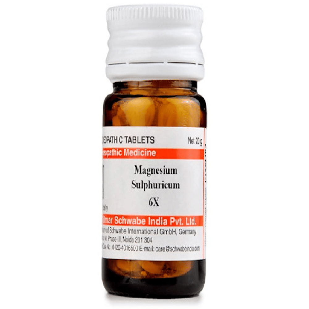 Dr Willmar Schwabe India Magnesium Sulphuricum Trituration Tablet 6X bottle of 20 gm Trituration Tablet
