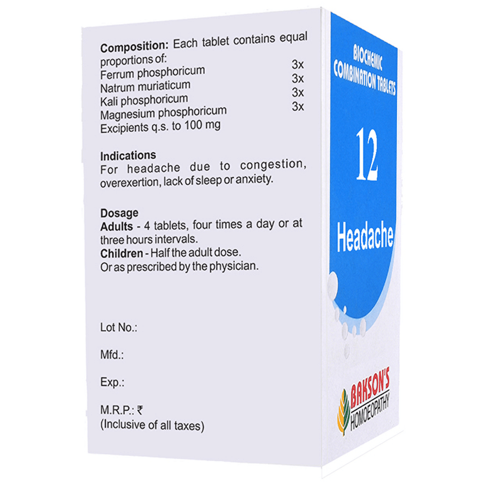 Bakson's Homeopathy Biocombination 12 Tablet bottle of 250 biocombination tablets