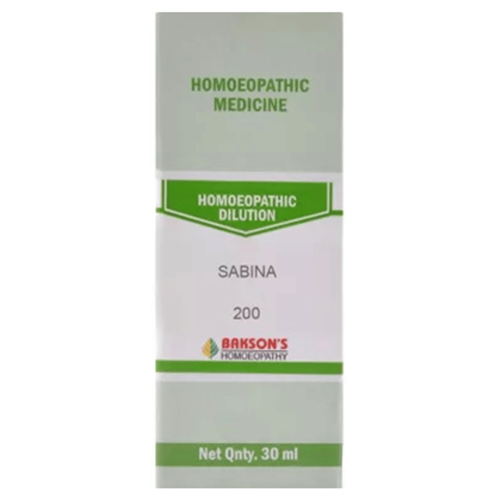 Bakson's Homeopathy Sabina Dilution 200 bottle of 30 ml Dilution