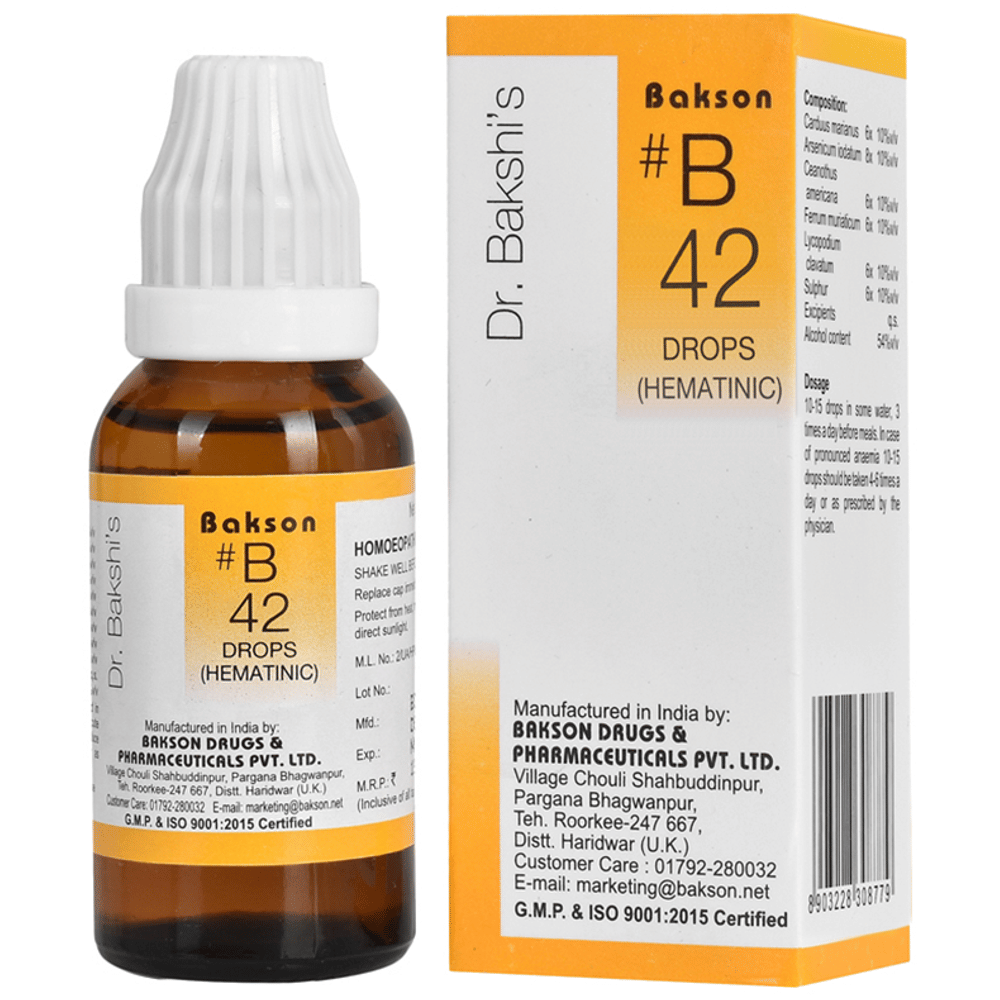 Bakson B42 Hematinic Drop bottle of 30 ml Drop