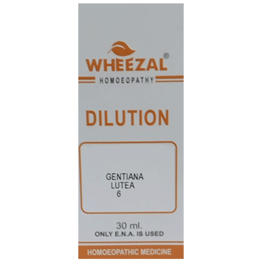 Wheezal Gentiana Lutea Dilution 6 bottle of 30 ml Dilution