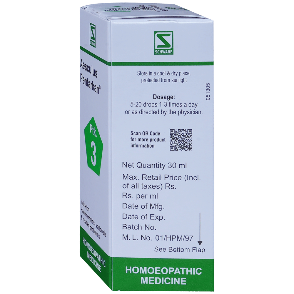 Dr Willmar Schwabe India Aesculus Pentarkan Drop bottle of 30 ml Drop