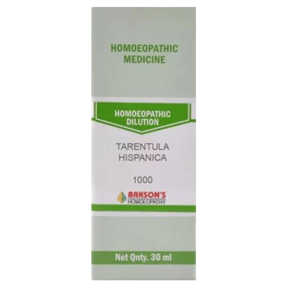 Bakson's Homeopathy Tarentula Hispanica Dilution 1M bottle of 30 ml Dilution