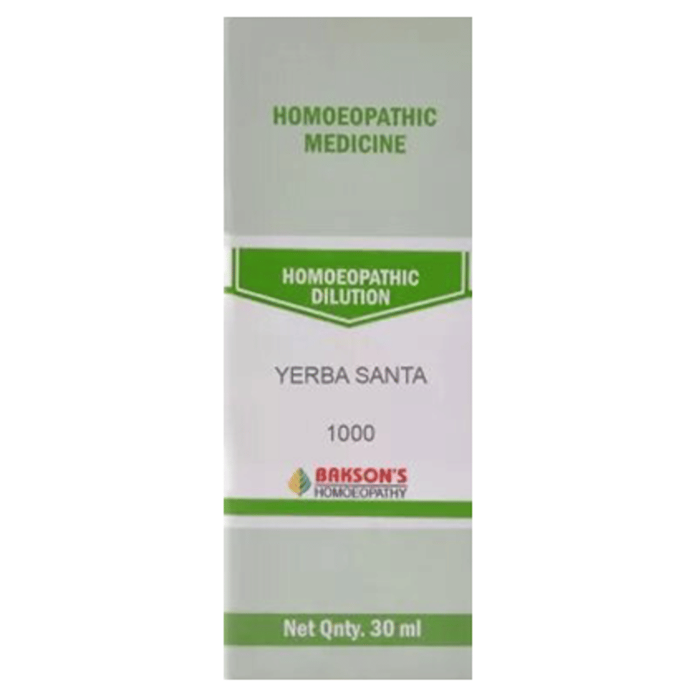 Bakson's Homeopathy Yerba Santa  Dilution 1000 CH bottle of 30 ml Dilution