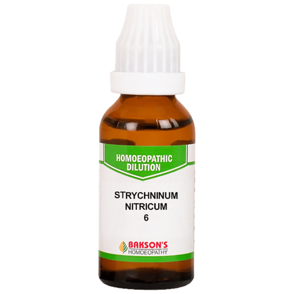 Bakson's Homeopathy Strychninum Nitricum Dilution 6 bottle of 30 ml Dilution Bakson's Homeopathy Strychninum Nitricum Dilution 6 bottle of 30 ml Dilution