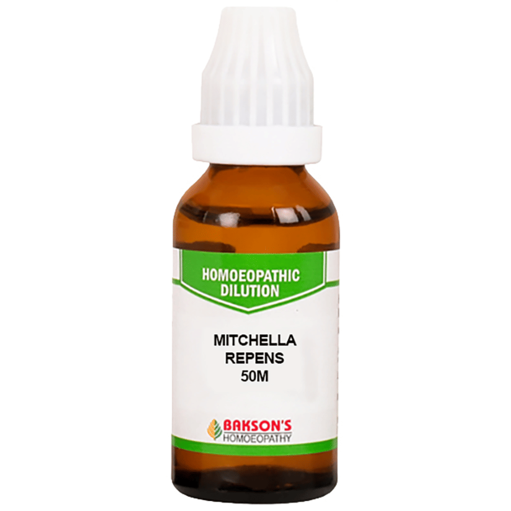 Bakson's Homeopathy Mitchella Repens Dilution 50M bottle of 30 ml Dilution Bakson's Homeopathy Mitchella Repens Dilution 50M bottle of 30 ml Dilution