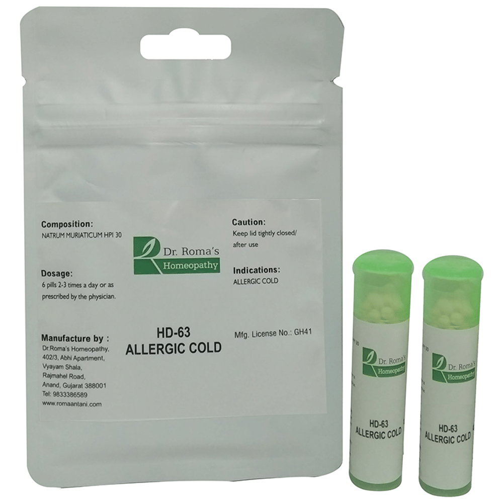 Dr. Romas Homeopathy HD-63 Allergic Cold Bottle packet of 2 bottles