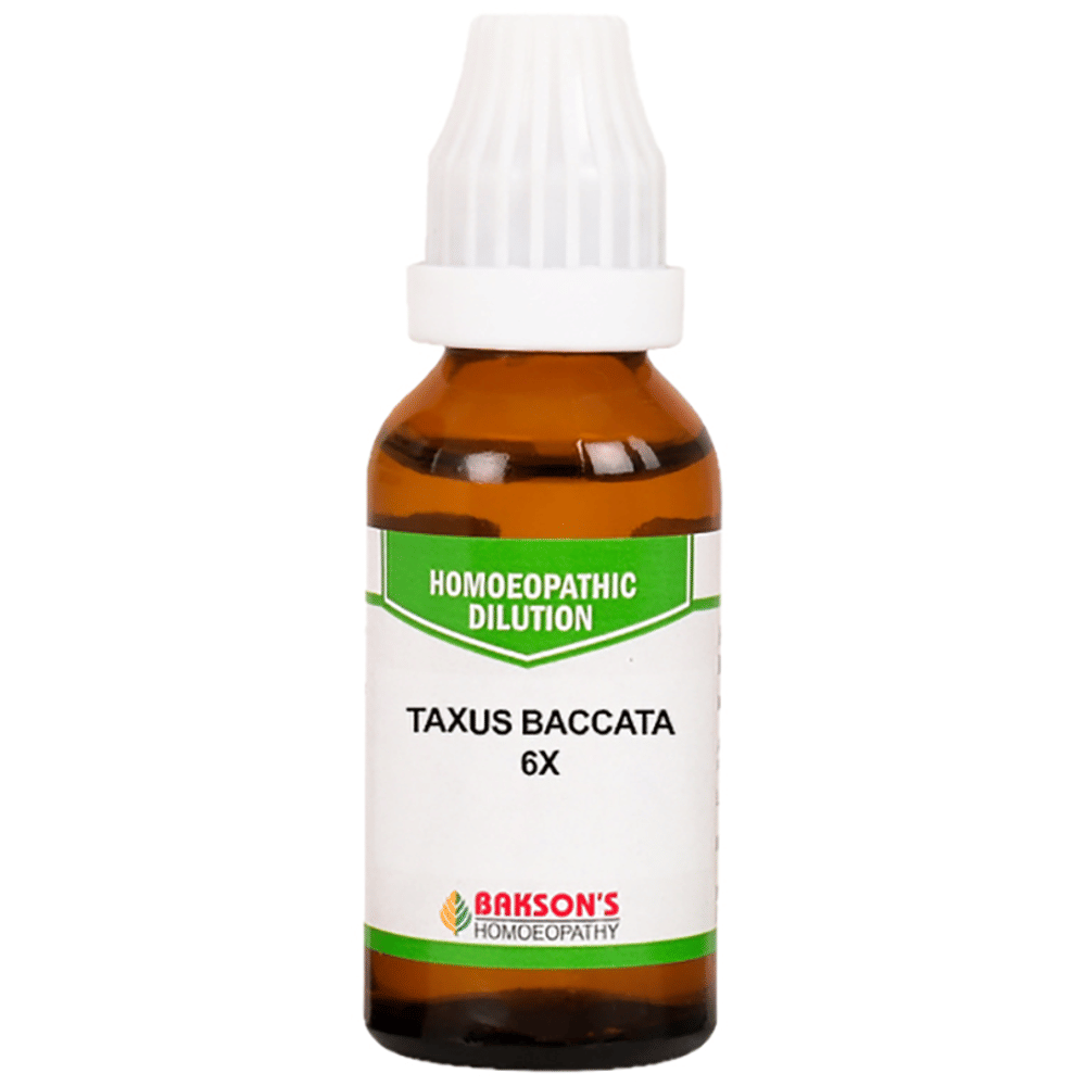 Bakson's Homeopathy Taxus Baccata Dilution 6X bottle of 30 ml Dilution Bakson's Homeopathy Taxus Baccata Dilution 6X bottle of 30 ml Dilution