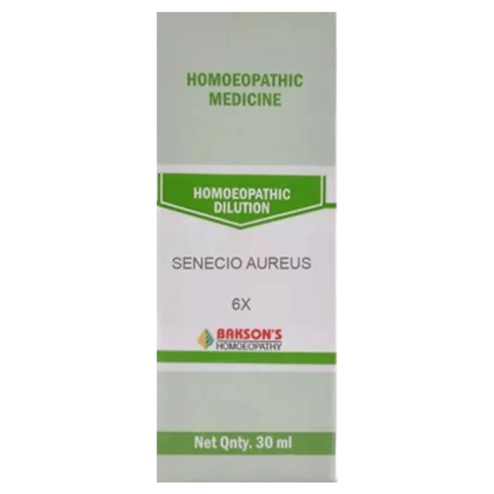 Bakson's Homeopathy Senecio Aureus Dilution 6X bottle of 30 ml Dilution