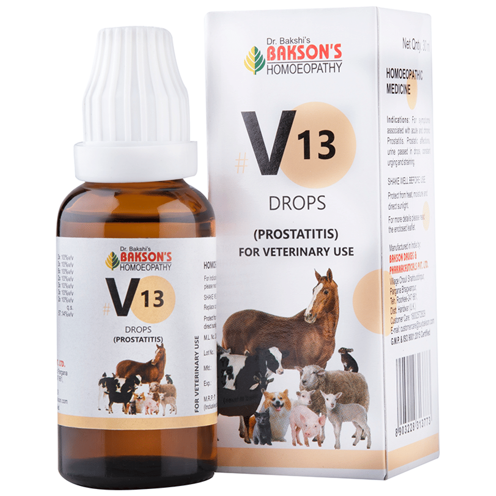 Bakson's Homeopathy V13 Prostatitis Drop for Veterinary Use bottle of 30 ml Drop