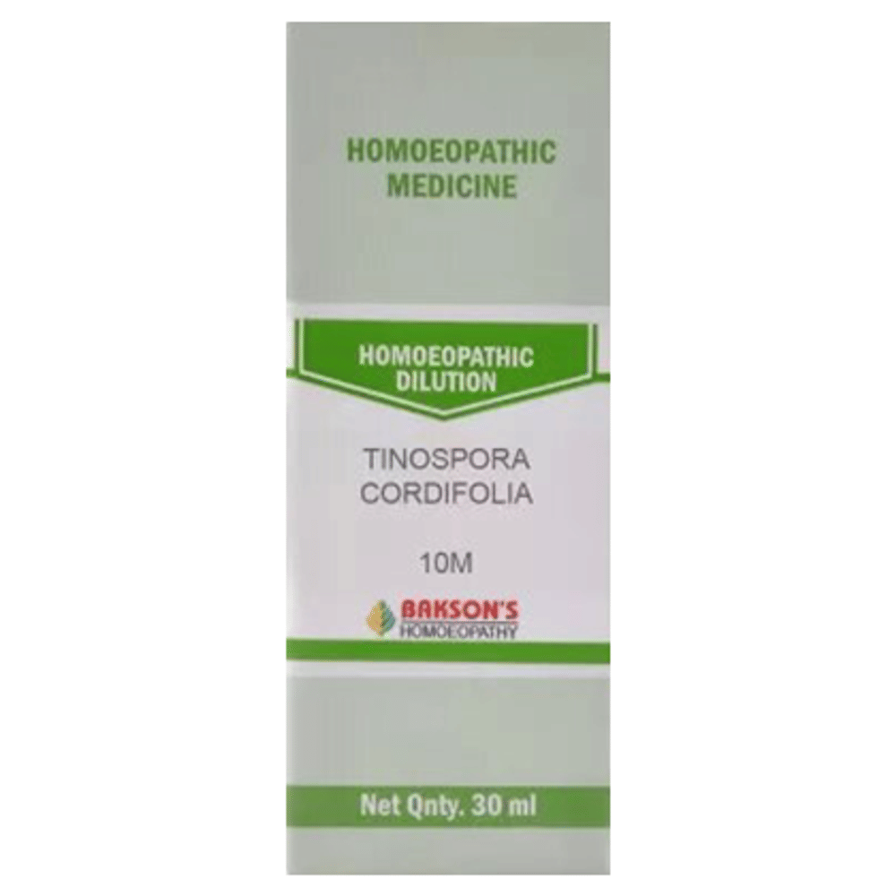 Bakson's Homeopathy Tinospora Cordifolia Dilution 10M bottle of 30 ml Dilution