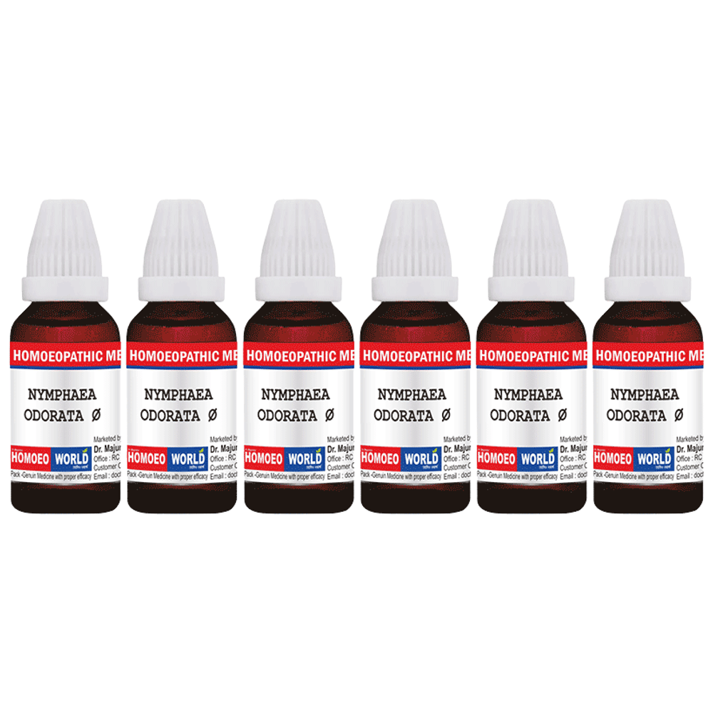 Dr. Majumder Homeo World Nymphaea Odorata Mother Tincture (30ml Each) Q combo pack of 6 bottles