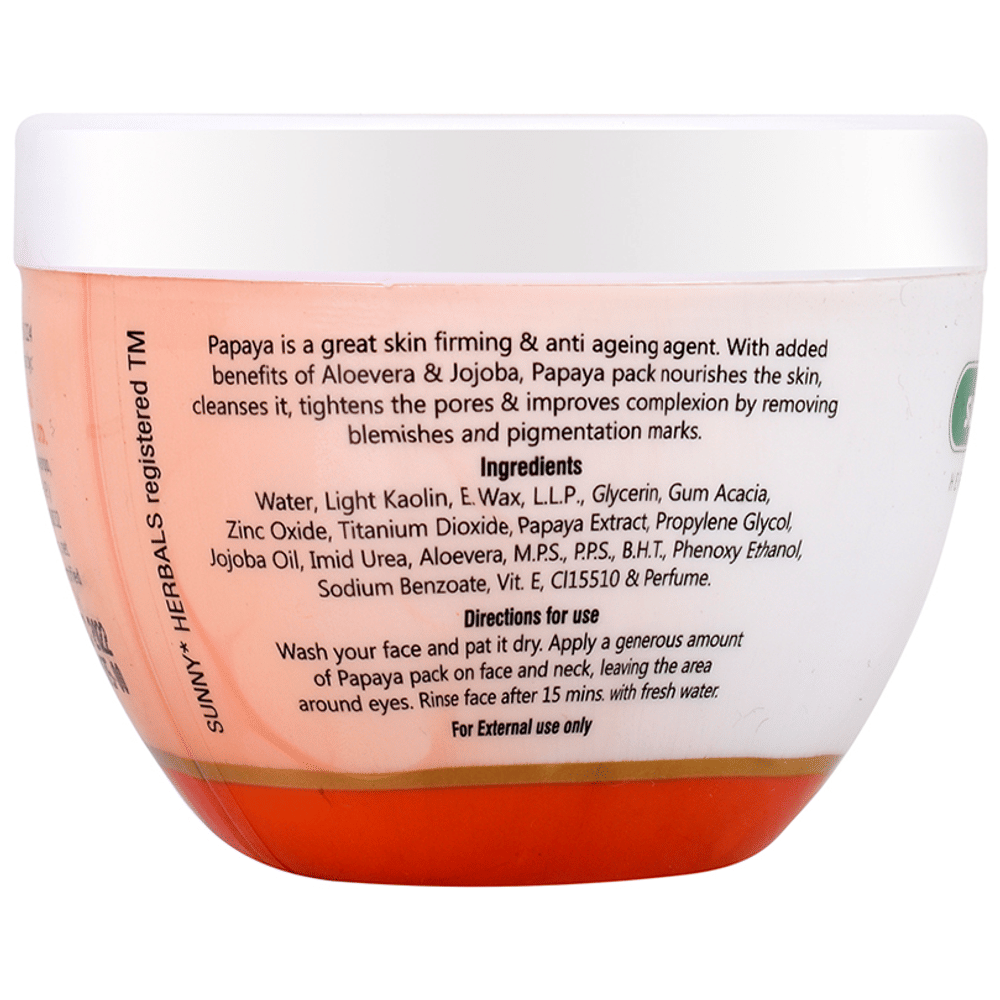 Sunny Herbals Papaya Pack with Aloevera and Papaya Jojoba Oil jar of 150 gm Face Pack