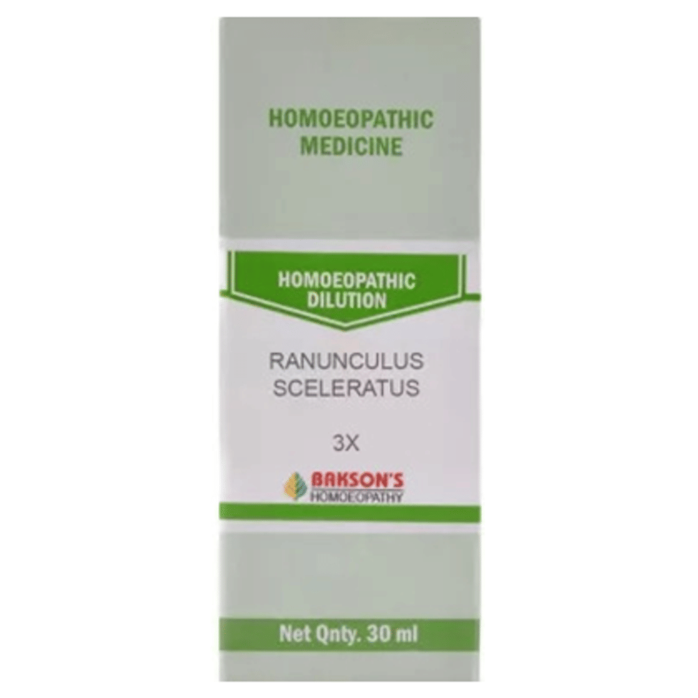 Bakson's Homeopathy Ranunculus Sceleratus Dilution 3X bottle of 30 ml Dilution