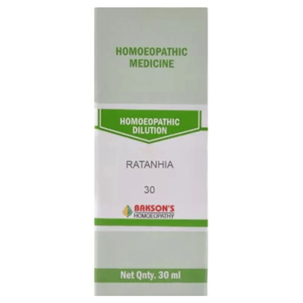 Bakson's Homeopathy Ratanhia Dilution 30 bottle of 30 ml Dilution