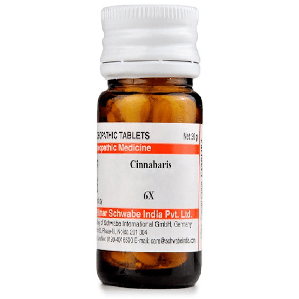 Dr Willmar Schwabe India Cinnabaris Trituration Tablet 6X bottle of 20 gm Trituration Tablet