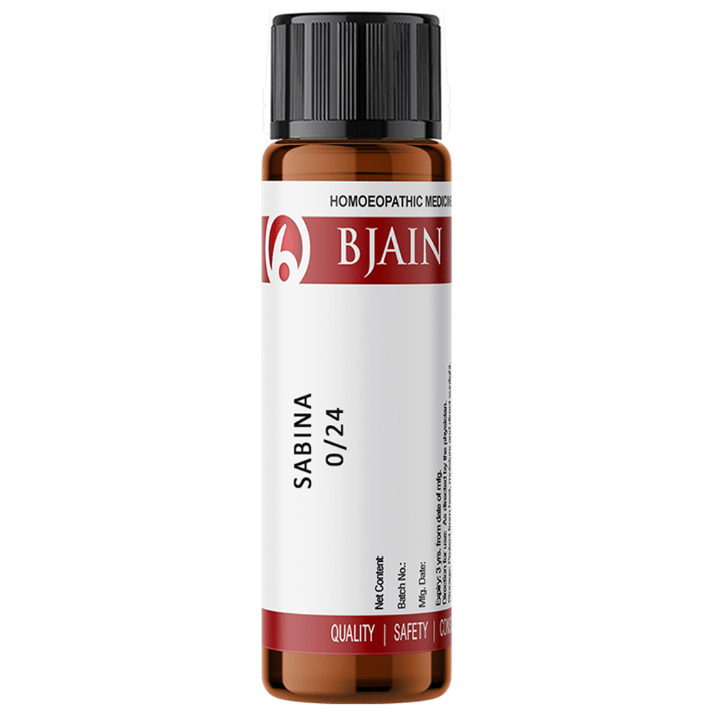 Bjain Sabina Globules 0/24 LM bottle of 6 gm Globules
