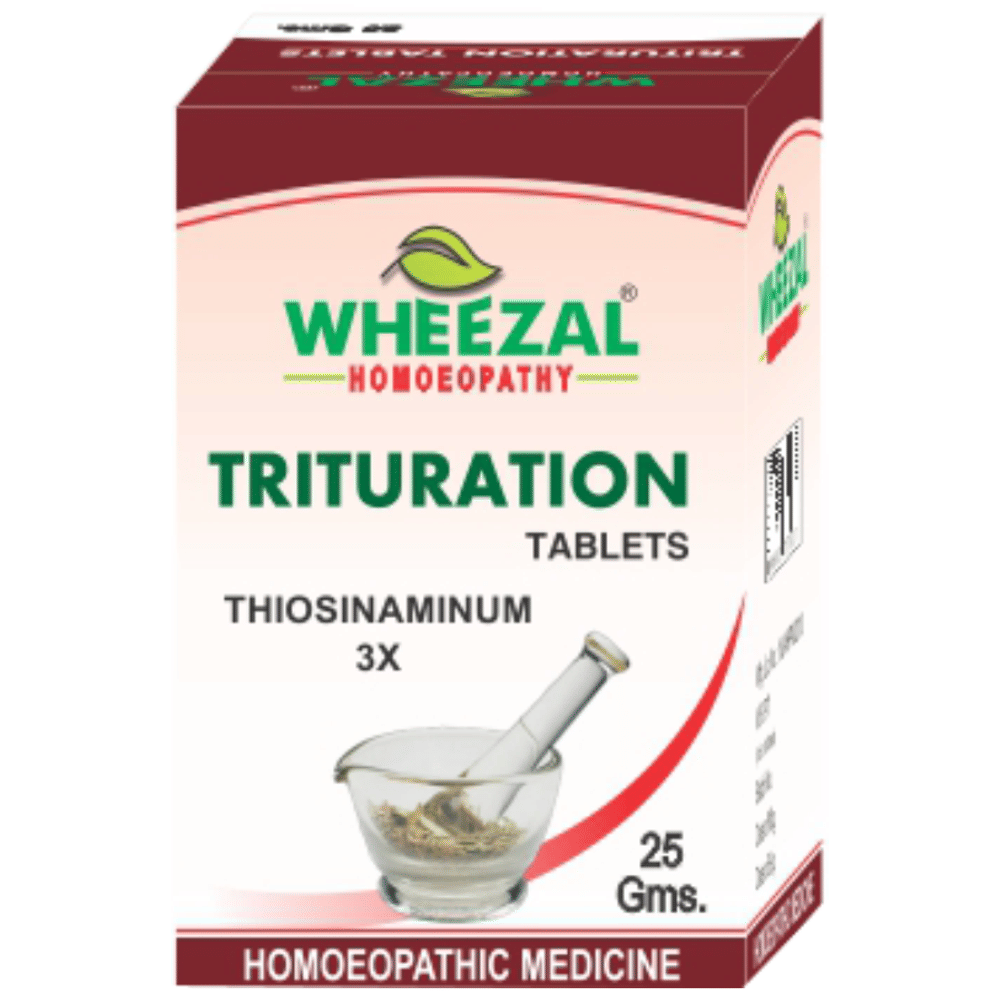 Wheezal Thiosinaminum Trituration Tablet 3X bottle of 25 gm Trituration Tablet