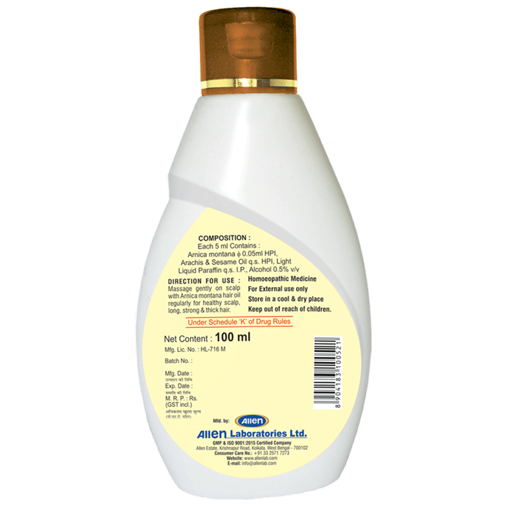 Allen Laboratories Arnica Montana Hair Oil (100ml Each) combo pack of 2 bottles