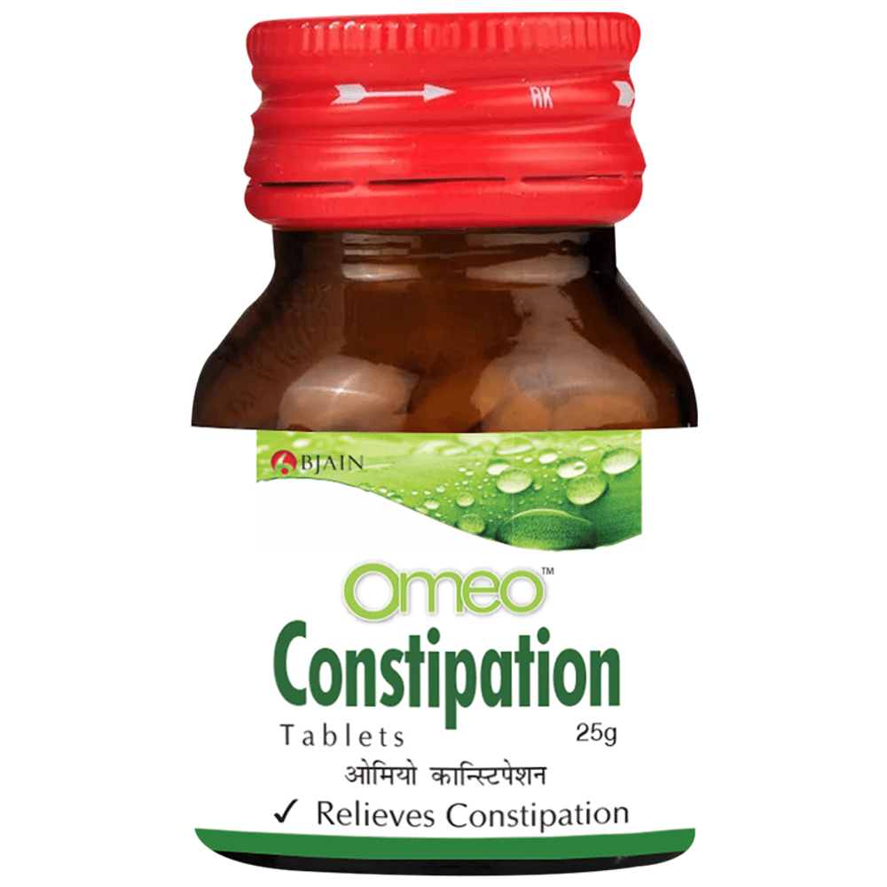 Bjain Omeo Constipation Tablet bottle of 25 gm Tablet