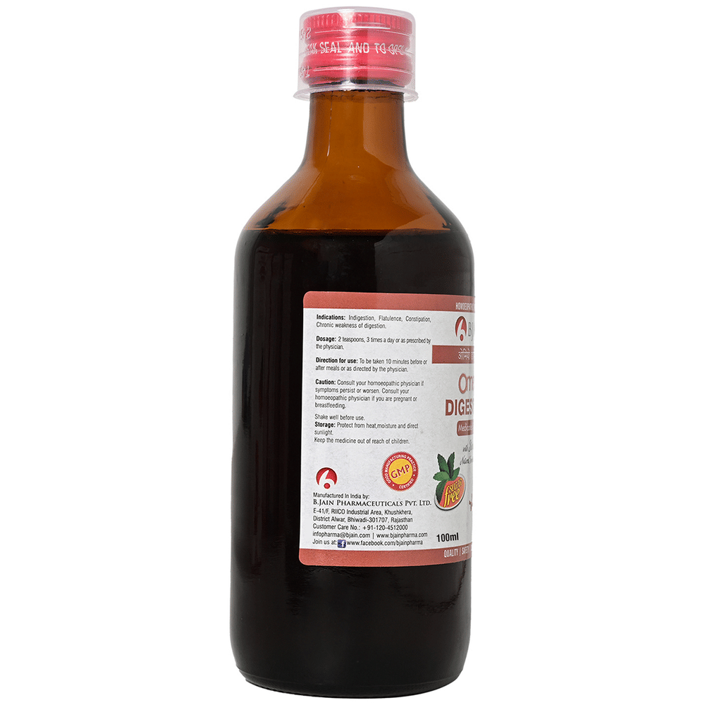 Bjain Omeo Digestion Medicated Syrup Sugar Free bottle of 100 ml Syrup