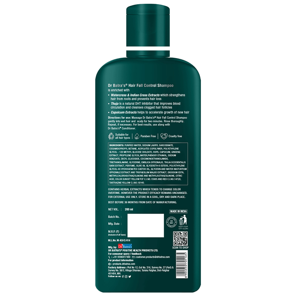 Dr Batra's Hair Fall Control Shampoo bottle of 200 ml Shampoo