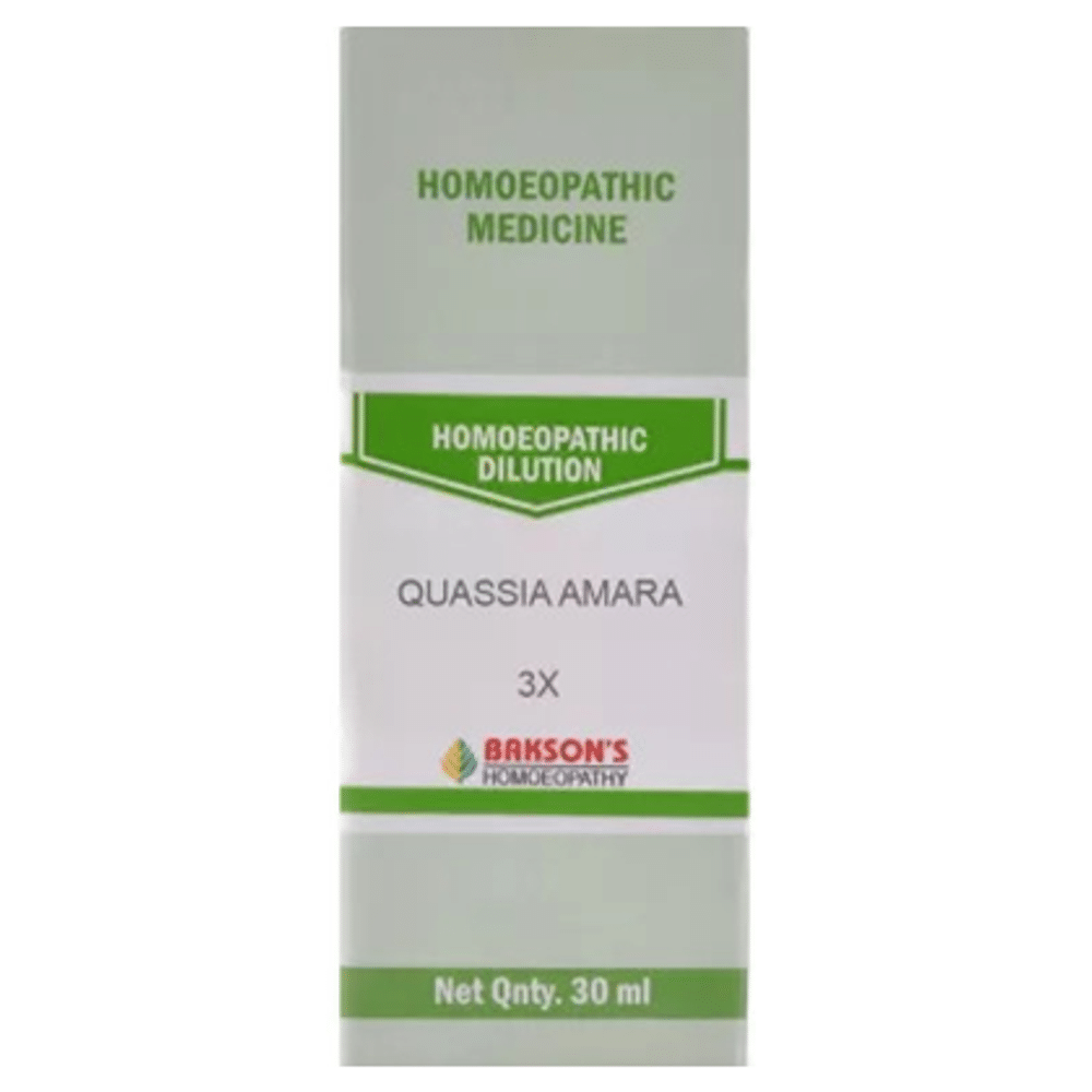 Bakson's Homeopathy Quassia Amara Dilution 3X bottle of 30 ml Dilution