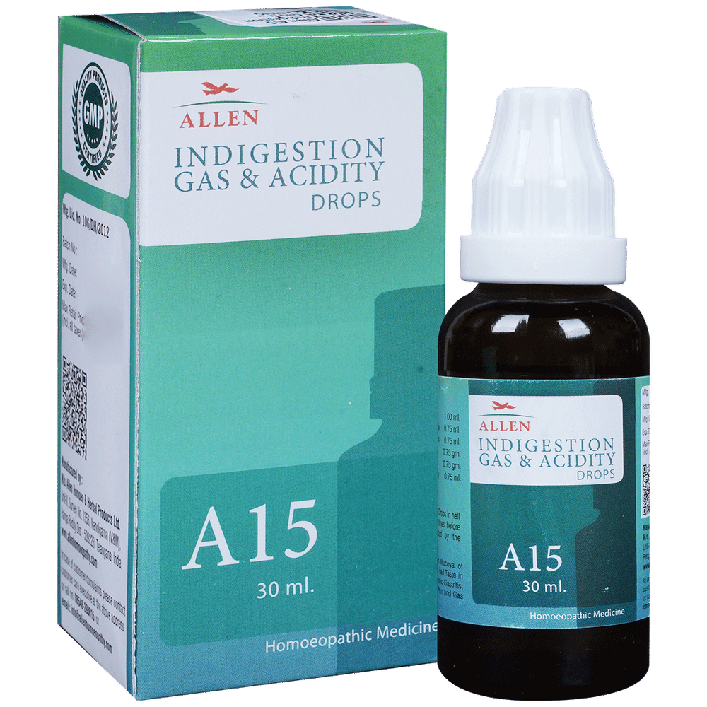 Allen A15 Indigestion Gas & Acidity Drop bottle of 30 ml Drop